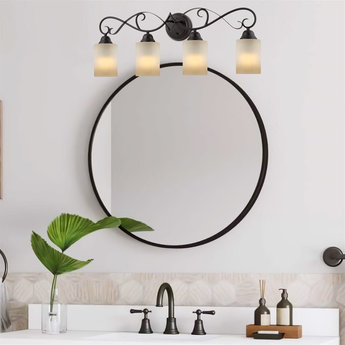 Villa Oil Rubbed Bronze 4 Light Traditional Bathroom Vanity Light - 31.25" - View 5