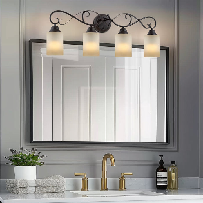 Villa Oil Rubbed Bronze 4 Light Traditional Bathroom Vanity Light - 31.25" - View 8