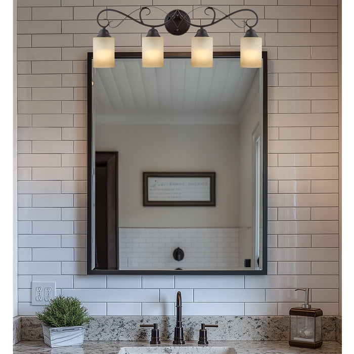 Villa Oil Rubbed Bronze 4 Light Traditional Bathroom Vanity Light - 31.25" - View 9