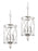 Eleanor Brushed Nickel 3 Light Modern Foyer Light Pendant Chandelier - 10" (2-Pack)