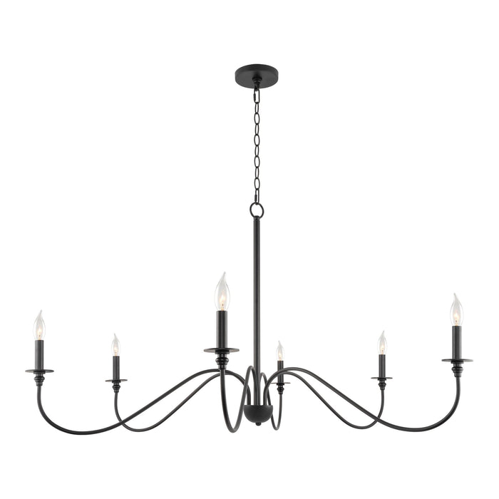 Archer Black 6 Light Large Modern Chandelier - 47"