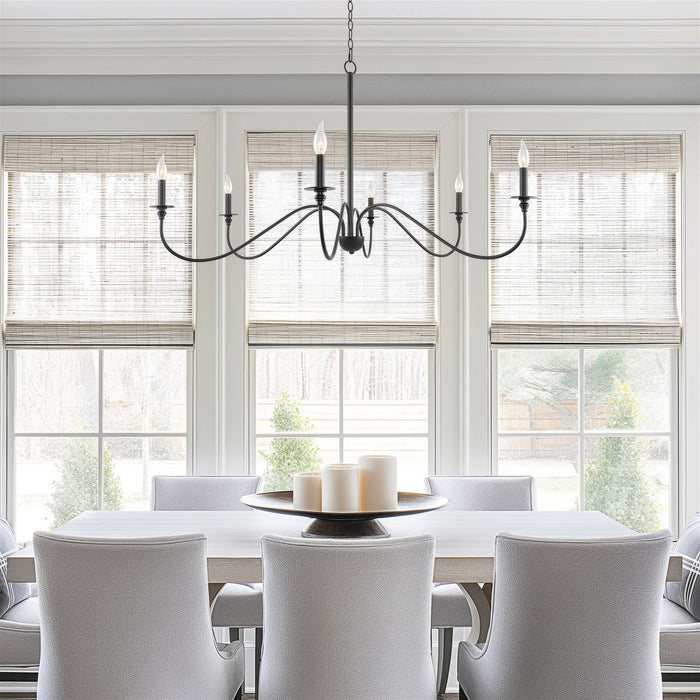 Archer Black 6 Light Large Modern Chandelier - 47" - View 3