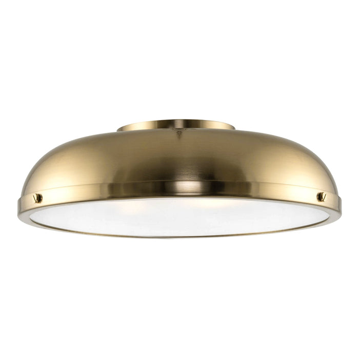 Alston Cool Brass 3 Light Modern Semi Flush Mount Ceiling Light - 13.75"