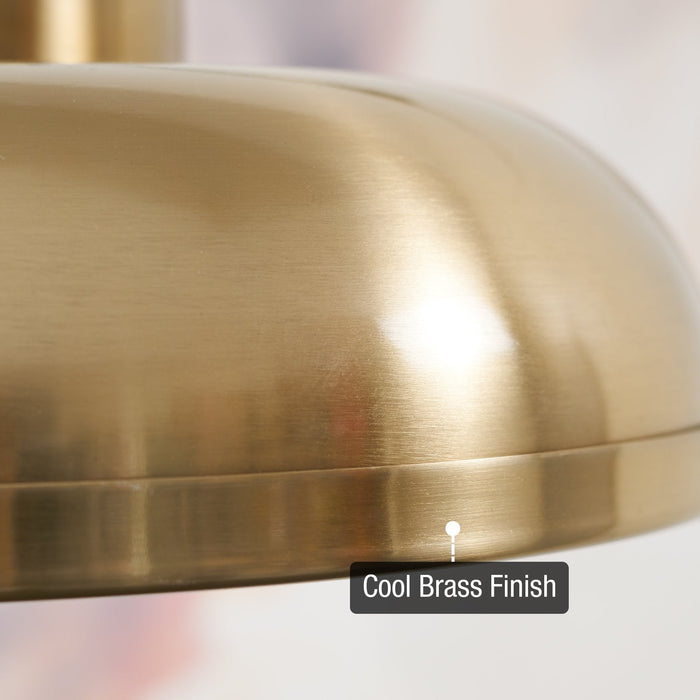 Alston Cool Brass 3 Light Modern Semi Flush Mount Ceiling Light - 13.75" - View 2