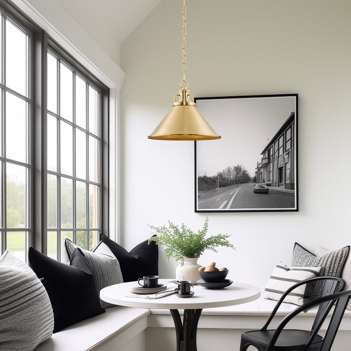 Romine Cool Brass 1 Light Modern Pendant Light - 12" - View 3