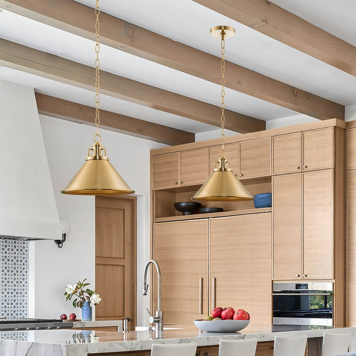 Romine Cool Brass 1 Light Modern Pendant Light - 12" - View 8