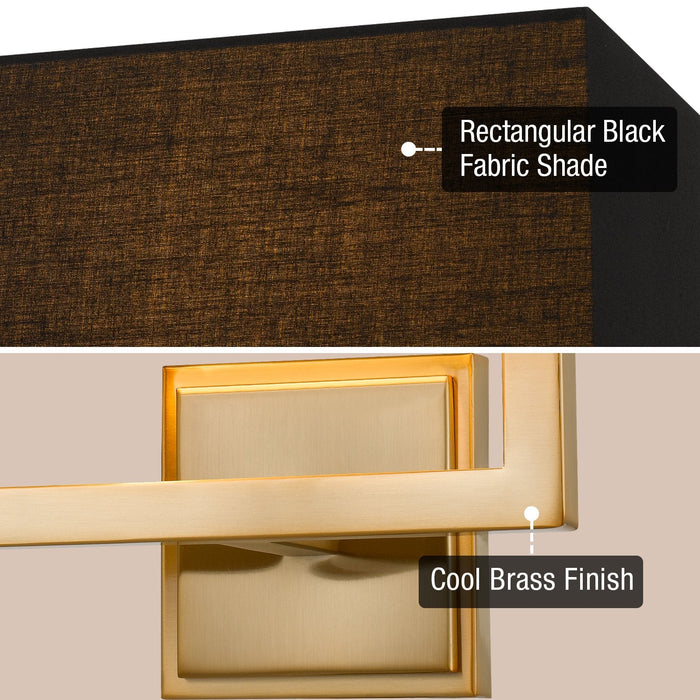 Haven Cool Brass 2 Light Modern Wall Sconce - 16" - View 2