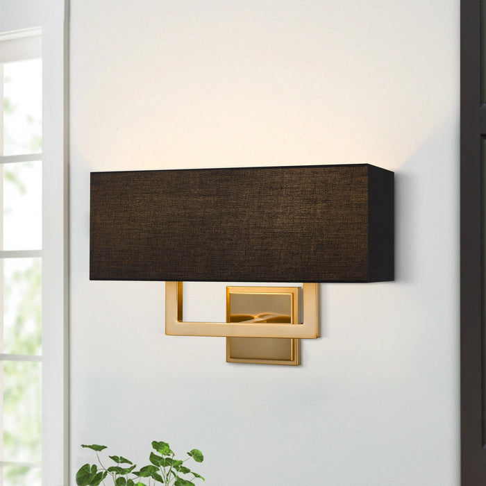 Haven Cool Brass 2 Light Modern Wall Sconce - 16" - View 3