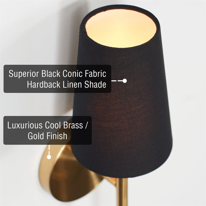 Torche II Cool Brass 1 Light Modern Wall Sconce - 15" - View 2