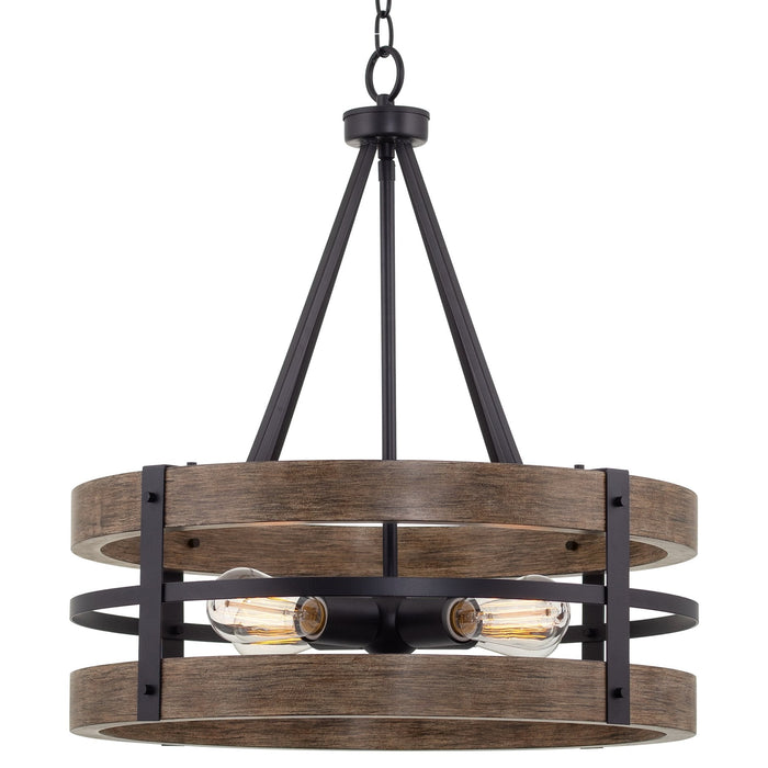 Maybrook Black 4 Light Modern Farmhouse Chandelier - 21"