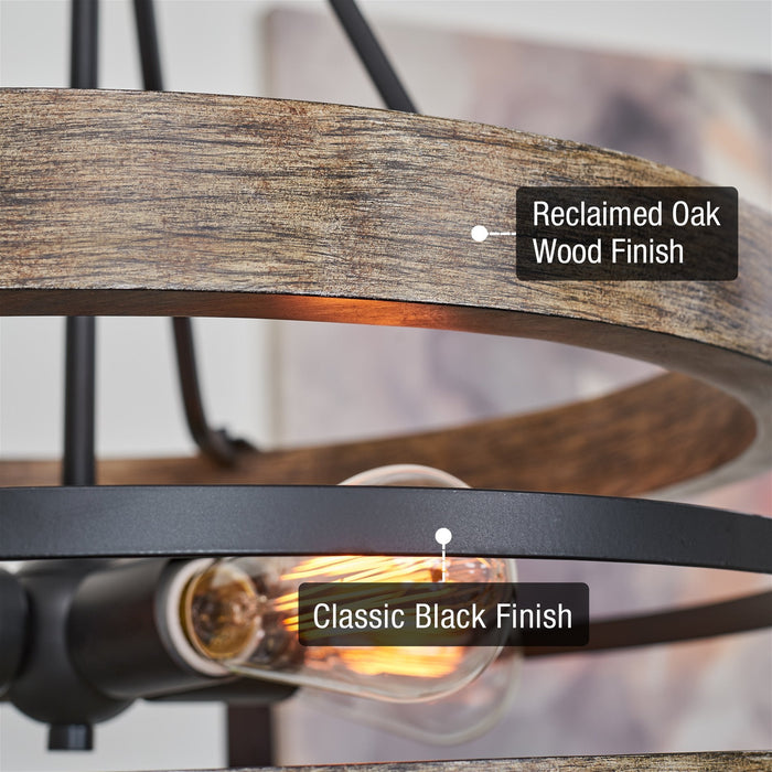 Maybrook Black 4 Light Modern Farmhouse Chandelier - 21" - View 2