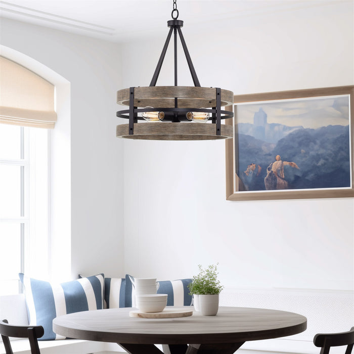 Maybrook Black 4 Light Modern Farmhouse Chandelier - 21" - View 5