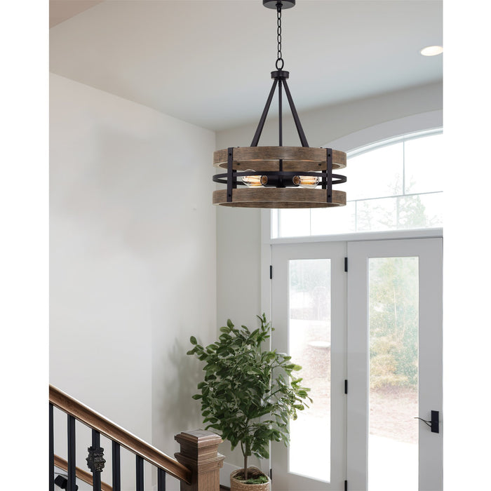 Maybrook Black 4 Light Modern Farmhouse Chandelier - 21" - View 8