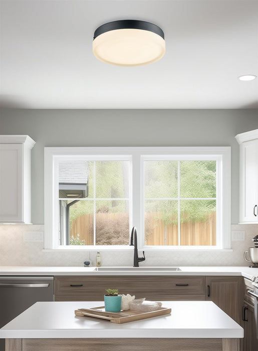 Luna Black Modern Integrated LED Flush Mount Ceiling Light - 10.75" - View 4