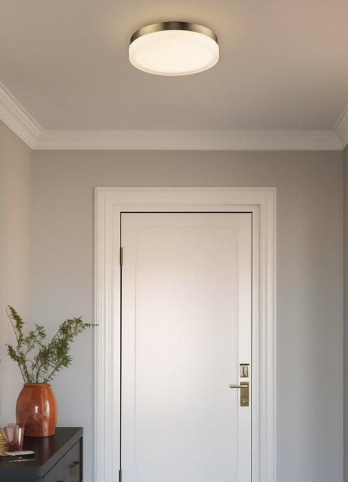 Luna Cool Brass Modern Integrated LED Flush Mount Ceiling Light - 10.75" - View 6