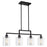 Stratford Black 4 Light Modern Industrial Farmhouse Island Light - 34.25"