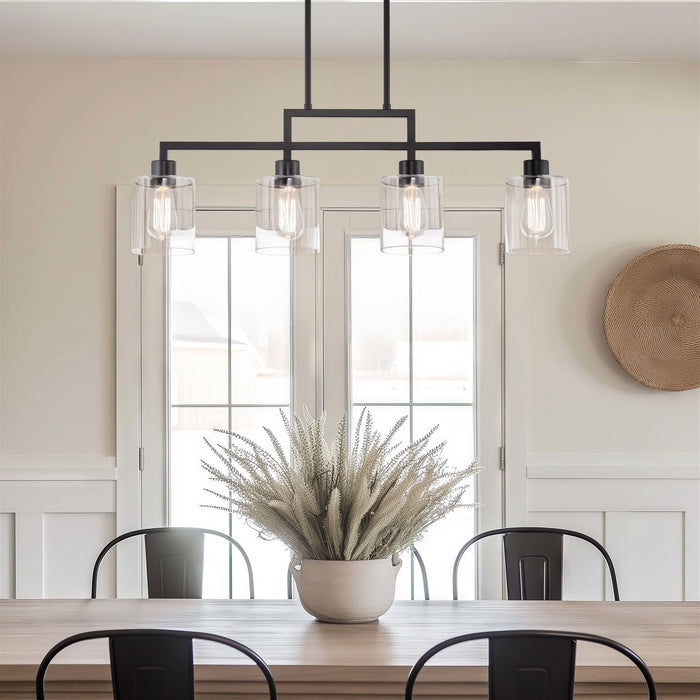 Stratford Black 4 Light Modern Industrial Farmhouse Island Light - 34.25" - View 6