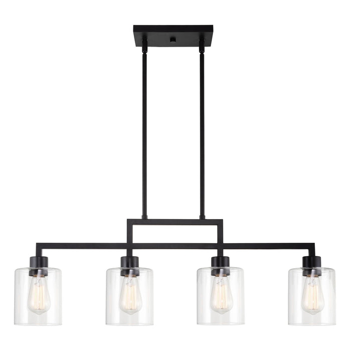 Stratford Black 4 Light Modern Industrial Farmhouse Island Light - 34.25" - View 8
