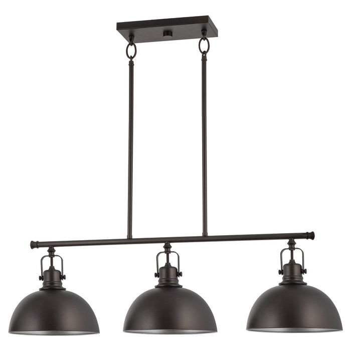 Belle Oil Rubbed Bronze 3 Light Modern Industrial Kitchen Island Light - 34"