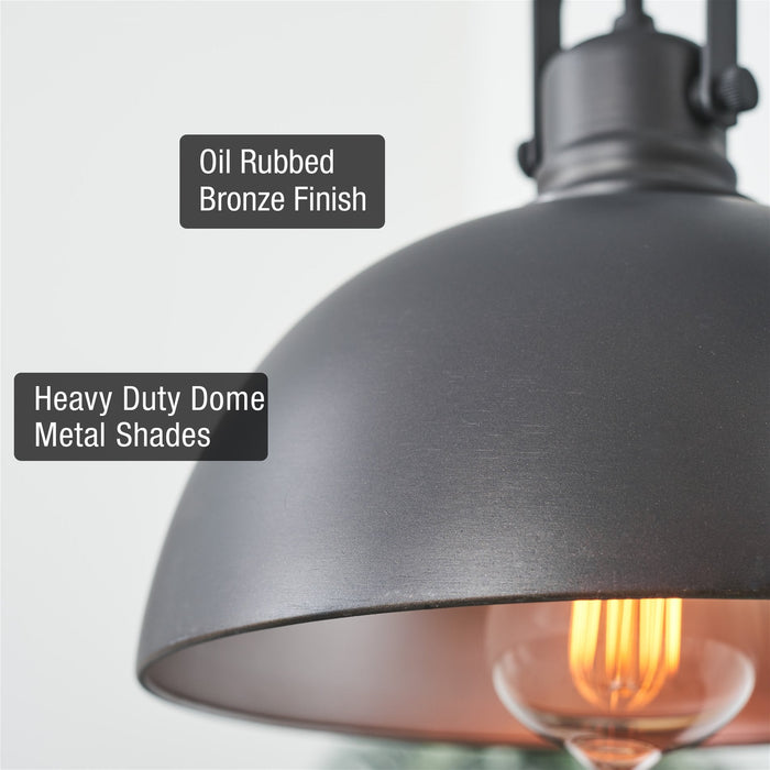 Belle Oil Rubbed Bronze 3 Light Modern Industrial Kitchen Island Light - 34" - View 2