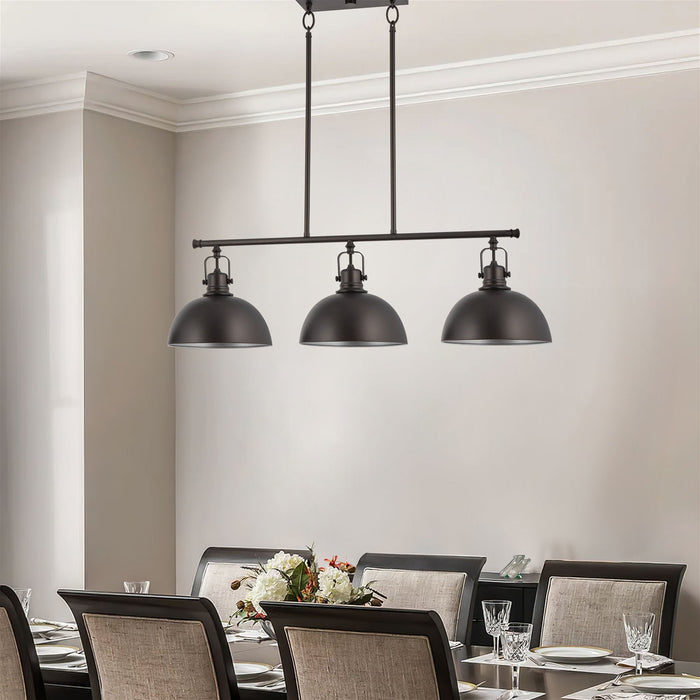 Belle Oil Rubbed Bronze 3 Light Modern Industrial Kitchen Island Light - 34" - View 3