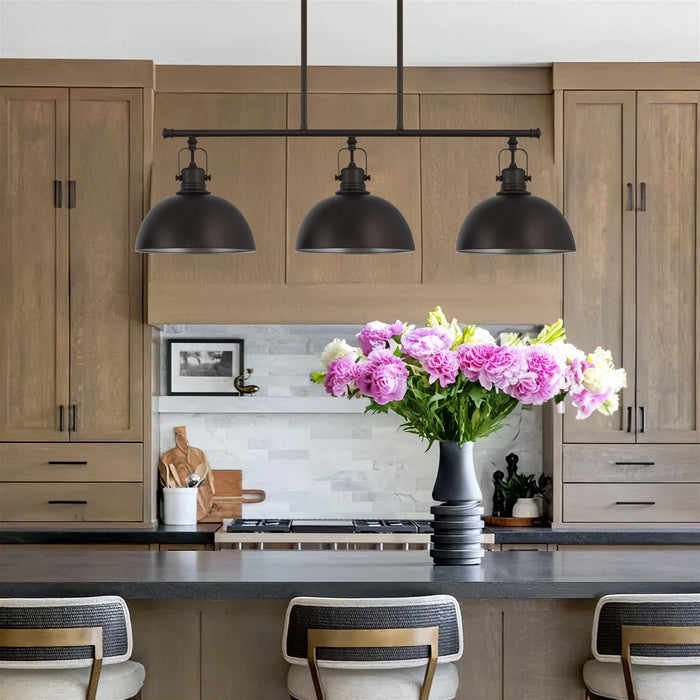 Belle Oil Rubbed Bronze 3 Light Modern Industrial Kitchen Island Light - 34" - View 5