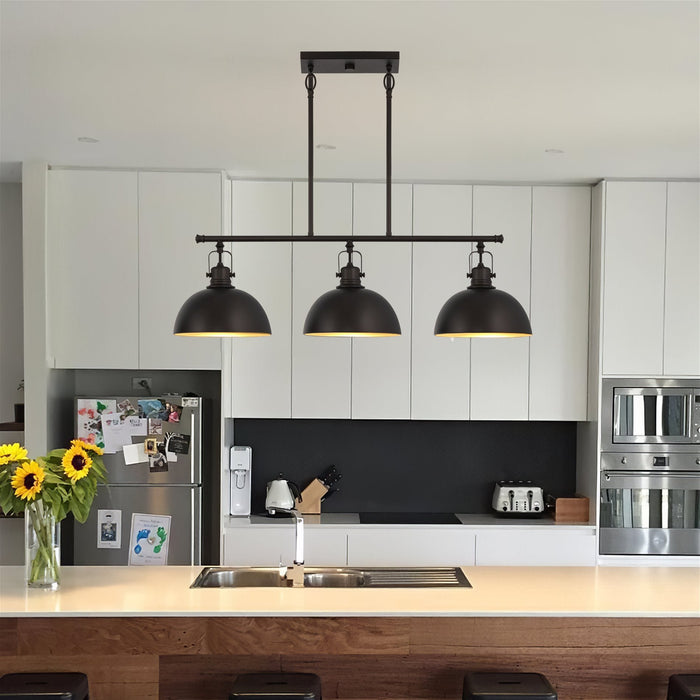Belle Oil Rubbed Bronze 3 Light Modern Industrial Kitchen Island Light - 34" - View 6