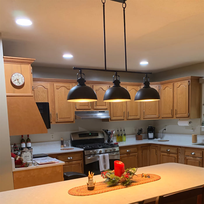 Belle Oil Rubbed Bronze 3 Light Modern Industrial Kitchen Island Light - 34" - View 8