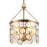 Estelle Cool Brass 3 Light Modern Chic Crystal Pendant Chandelier - 13.5"