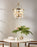 Estelle Cool Brass 3 Light Modern Chic Crystal Pendant Chandelier - 13.5" - View 6