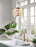 Estelle Cool Brass 3 Light Modern Chic Crystal Pendant Chandelier - 13.5" - View 5