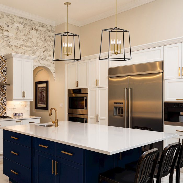 Bellevue Black 4 Light Modern Farmhouse Lantern Pendant Light - 15.75" - View 5