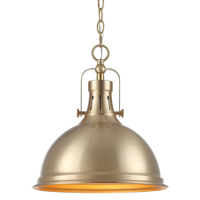 Belle Cool Brass 1 Light Modern Industrial Pendant Light - 13.75"