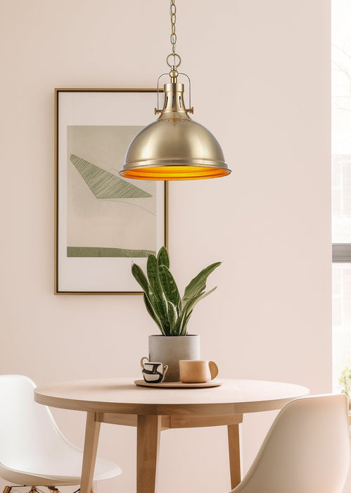 Belle Cool Brass 1 Light Modern Industrial Pendant Light - 13.75" - View 6