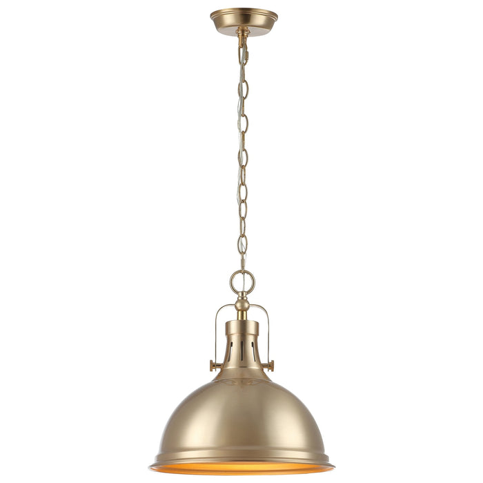 Belle Cool Brass 1 Light Modern Industrial Pendant Light - 13.75" - View 7