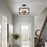Hadley Textured Black 3 Light Modern Farmhouse Semi Flush Mount Ceiling Light - 14" - View 7