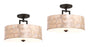 Cove Oil Rubbed Bronze 3 Light Semi Flush Mount Ceiling Light - 15" (2-Pack)