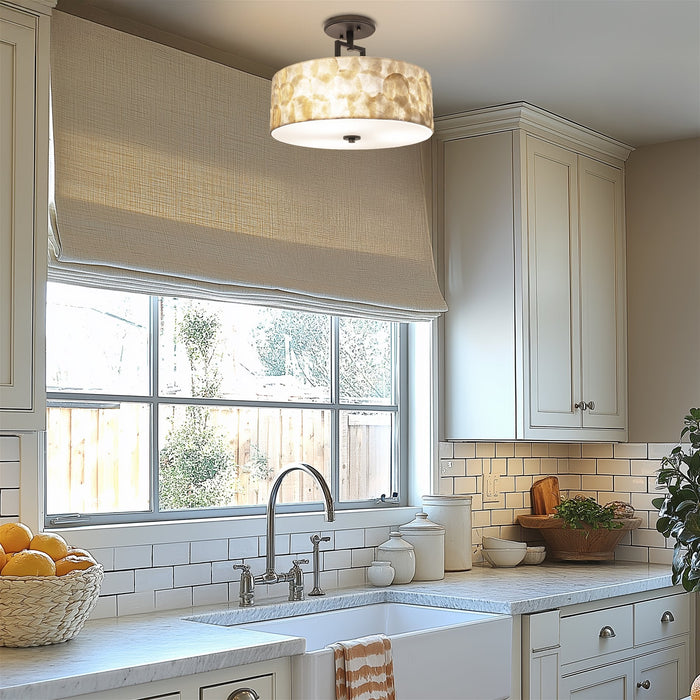 Cove Oil Rubbed Bronze 3 Light Semi Flush Mount Ceiling Light - 15" - View 6