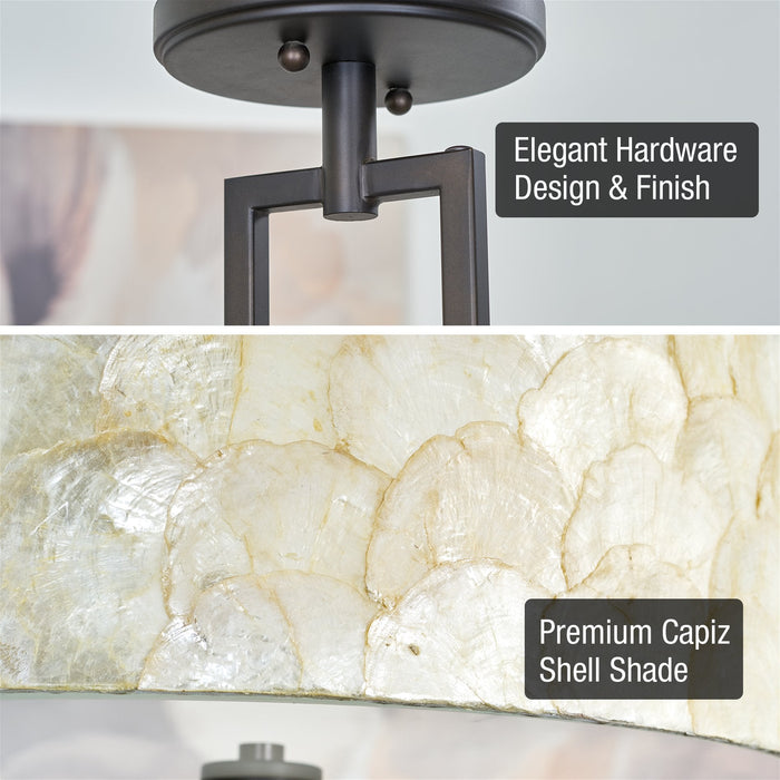 Cove Oil Rubbed Bronze 3 Light Semi Flush Mount Ceiling Light - 15" - View 2