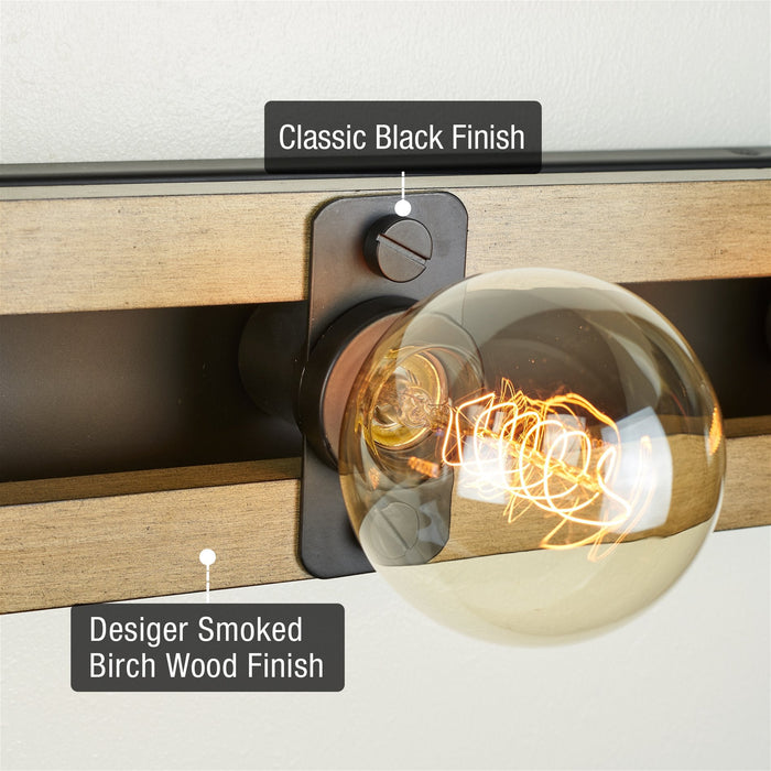Hogan Black 5 Light Farmhouse Bathroom Vanity Light Bar - 36" - View 2