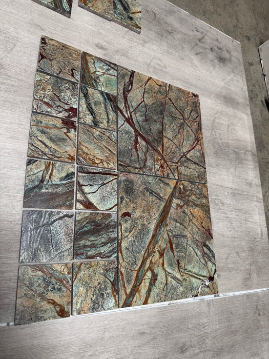 Rain Forest Green Marble Tile Polished 8