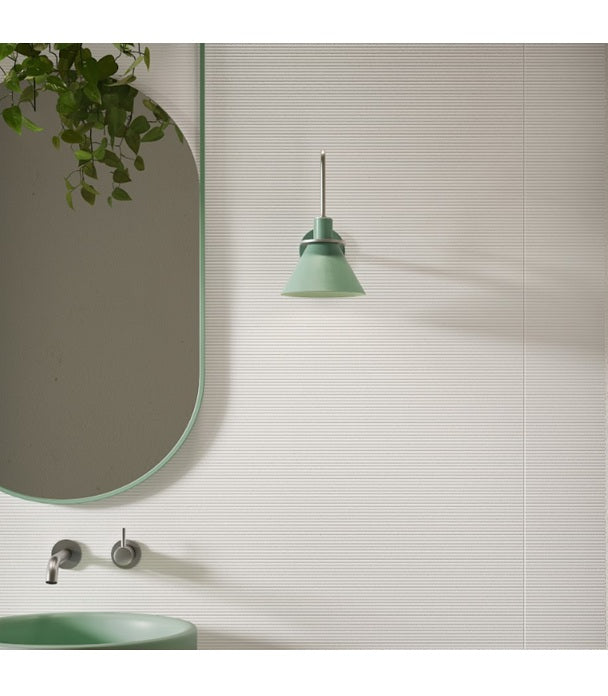 Reliefs Porcelain Striped White Deco RFNRELF Tile Matte 2