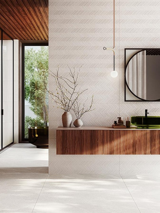 Reliefs Porcelain Tweed White Deco RFNRELF Tile Matte 2