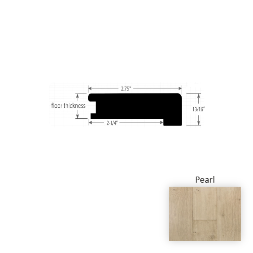 Reserve Pearl Hardwood Moulding / Trim - 2.75" x 90" Square Flush Stair Nose