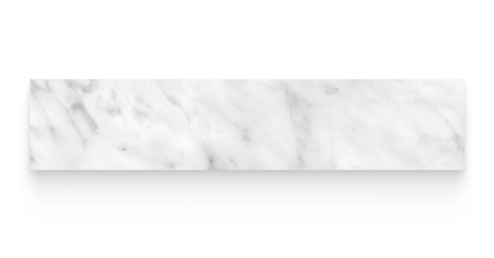 Full Liner Sample - Riviera Carrara Gioia Porcelain Bullnose - 3" x 12" x 9 MM Polished