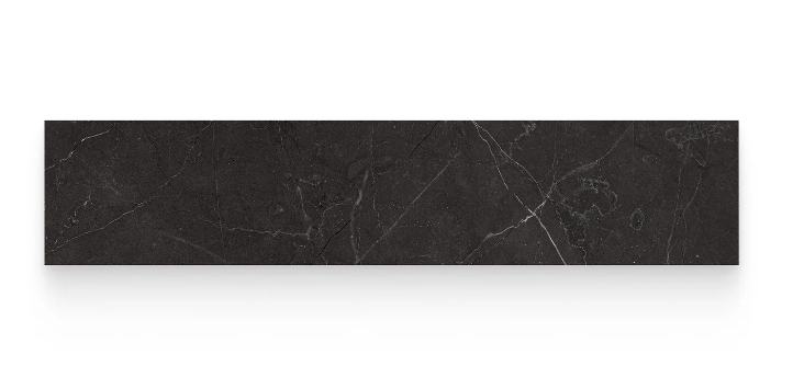 Full Liner Sample - Riviera Nero Venato Porcelain Bullnose - 3" x 12" x 9 MM Polished