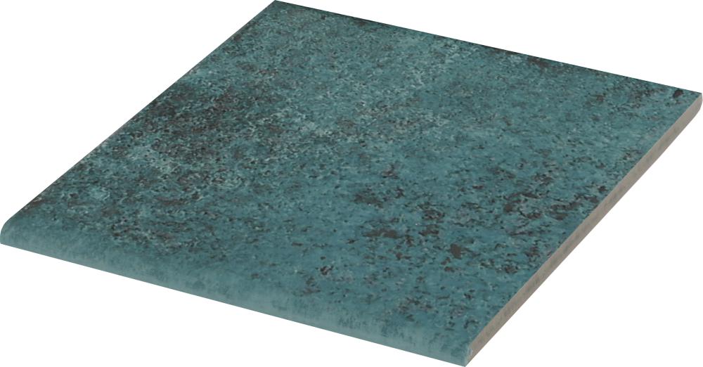 Tahiti & Golden Stone Porcelain Turquoise Bullnose Matte 1