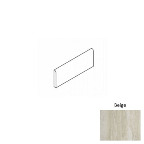 Full Liner Sample - Roccia Di Roma Beige Porcelain Bullnose - 3" x 12" x 9 MM Matte