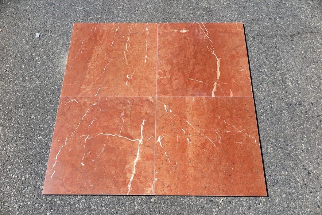 Rojo Alicante Marble Tile - 18" x 18" x 5/8" Polished