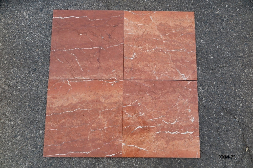 Rojo Alicante Marble Tile - 18" x 18" x 3/8" Polished